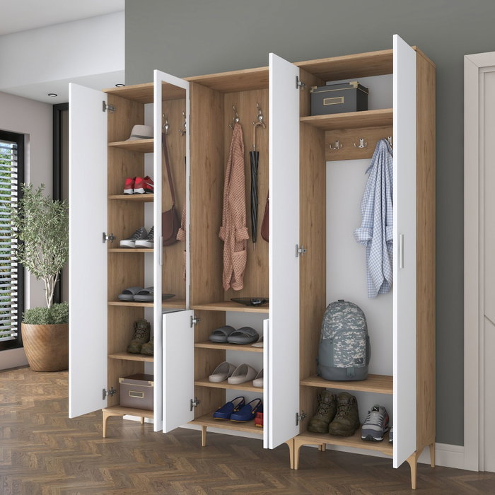 Hanah Home Soporte para el pasillo EA154 - 4498 Nogal y blanco Hanah Home Soporte para el pasillo EA154 - 4498 Nogal y blanco